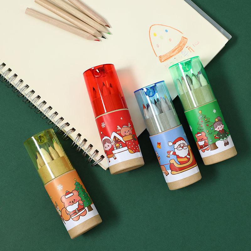 Lot de 12 Crayons de Couleur - Cadeaux de Noël & Prix pour Élèves du Primaire