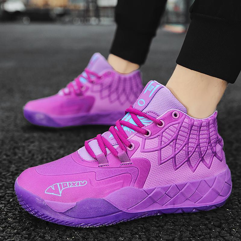Zapatillas de Baloncesto Versátiles de Caña Alta: Moda, Resistente al Desgaste, Absorbe Impactos, Colores Combinados.