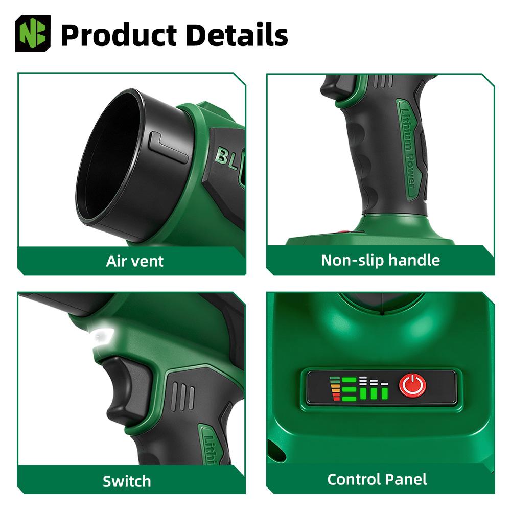 Newbeny 2IN1 Brushless Electric Turbo Blower Jet Fan 650M/S 3000W Violent Car Dryer Snow Dust Blowing Tool For Makita Battery