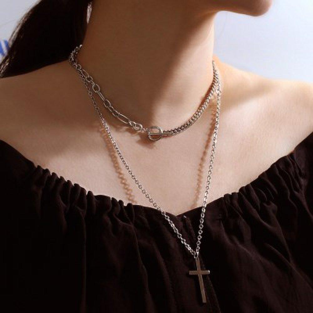 Surgical Steel Unbalanced Chain Necklace Dsmn-012