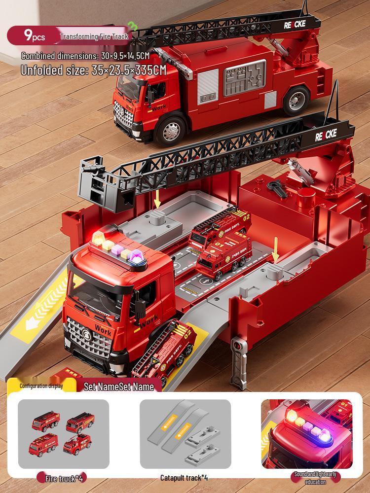 2024 Fire Truck Toy: Large Alloy Water Sprinkler & Ladder Truck for Kids Ages 3-6 - Educational and Fun!
