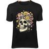 Grinning Skull - Glowing Mushroom Crown with Daisy & Tulip Petals Fantasy Art