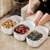 Double Layer Fruit Drain Basket Large Capacity Household Dried Fruit Container with Drain Tray Multifunctional Fruit Box