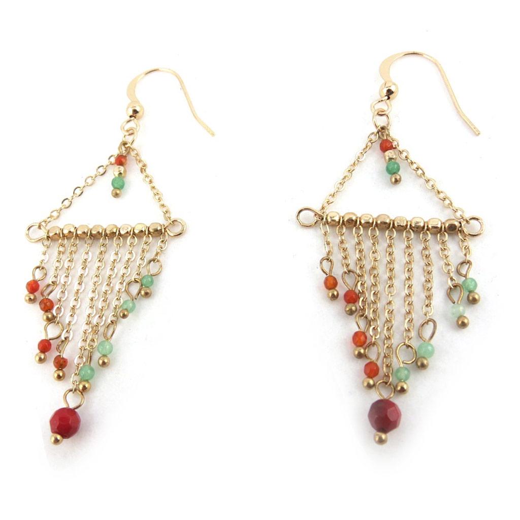 Les Trésors De Lily [N1637] - Designer-Ohrringe 'Altaï' grün orange