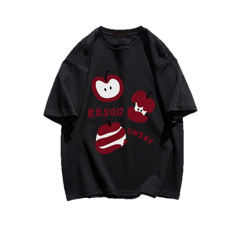 2025 Summer Women's Pure Cotton Oversized Short Sleeve T-Shirt in American Style