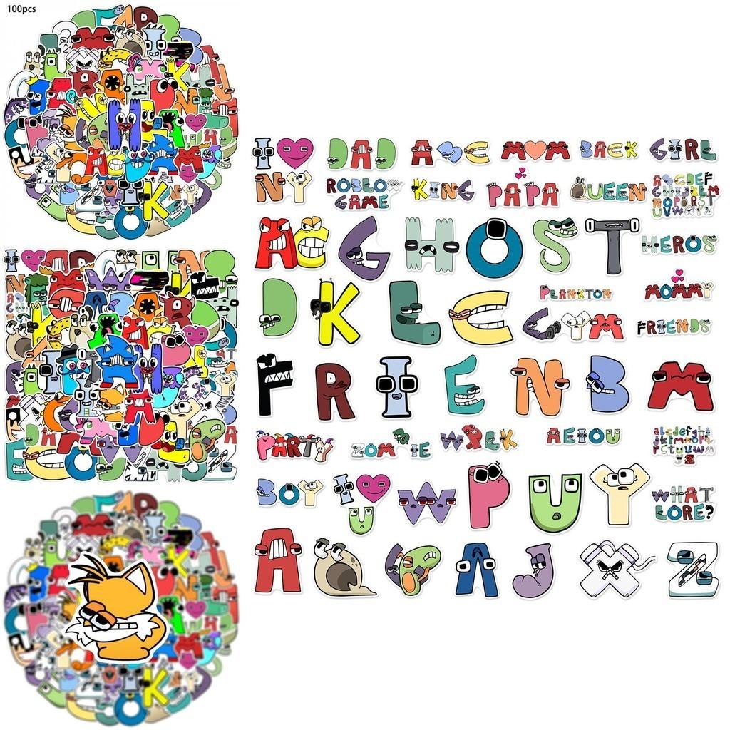100pcs Alfabeto Lore Poppy Roblox Adesivo Impermeável Decoração Presente Educacional para Bebê