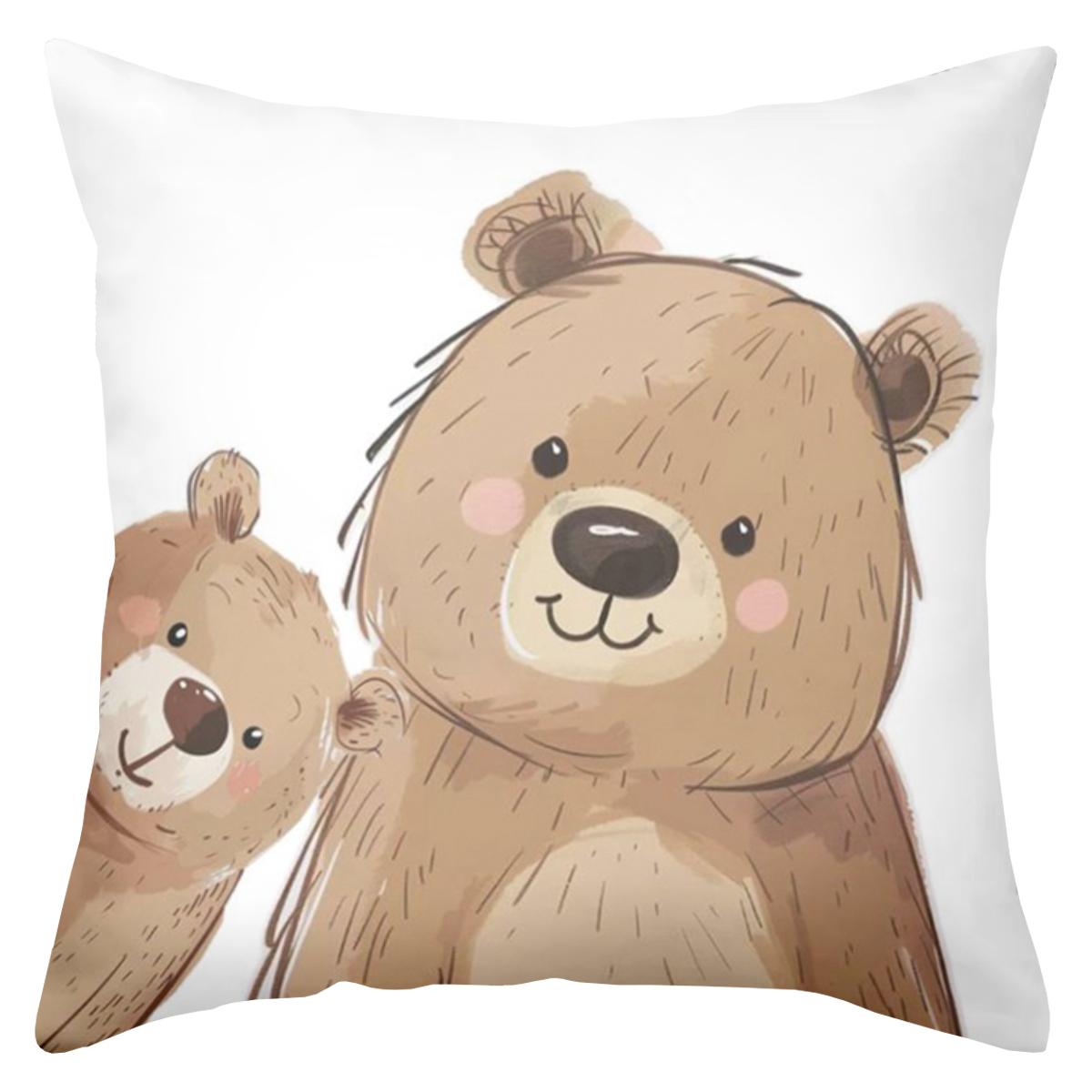

Cute Animal Printed Cushion Covers Giraffe And Bears Polyester pillowcase, sofa decorative cushion cov Headboard Pillow 45x45cm