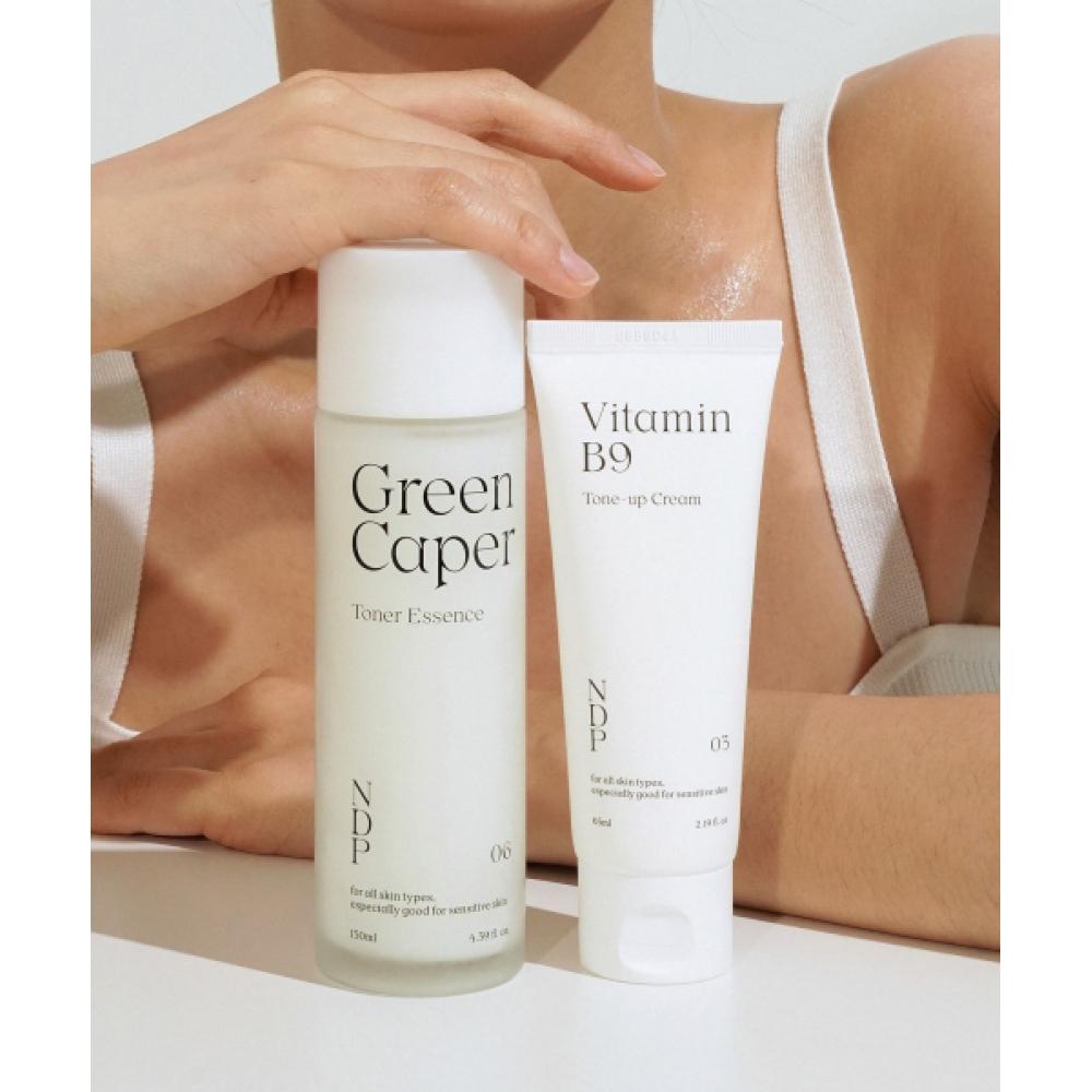 Ndp Green Caper Toner Essence 130ml + Vitamin B9 Tone Up Cream 65ml Set Of 2 NONE