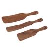 3 PCS Wooden Spatula with Wide Shovel Head Non Slip Teak Turner Spatula for Steak Pizza Milk Salad
