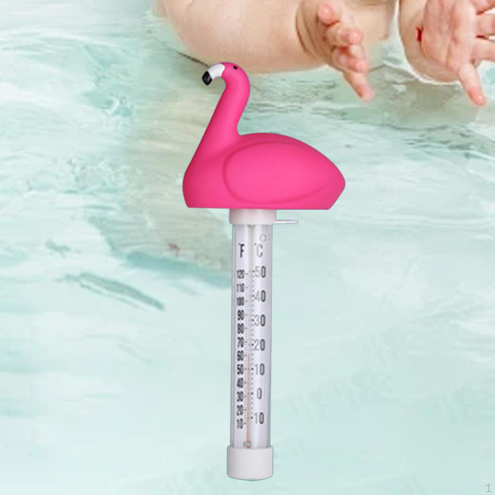 

Плавающий термометр для бассейна Легко читаемый Дизайн животного Забавный Портативный Вода для детской ванны Flamingo