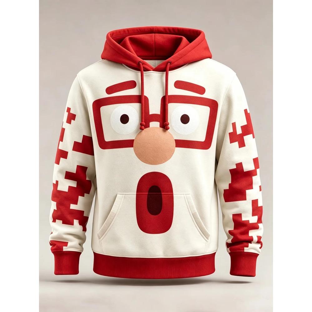 Unisex Print Hoodie Christmas Party Family Hoodies Geometric Pullover Long Sleeve Casual Streetwear Funny Christmas Hoodies TopsUnisex Woman's