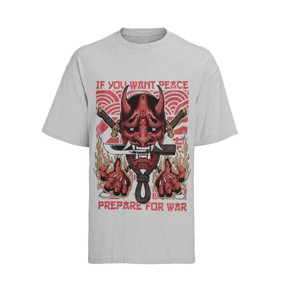 

Oni Mask Samurai Fire Anime T-Shirt Mens S-XXXL S