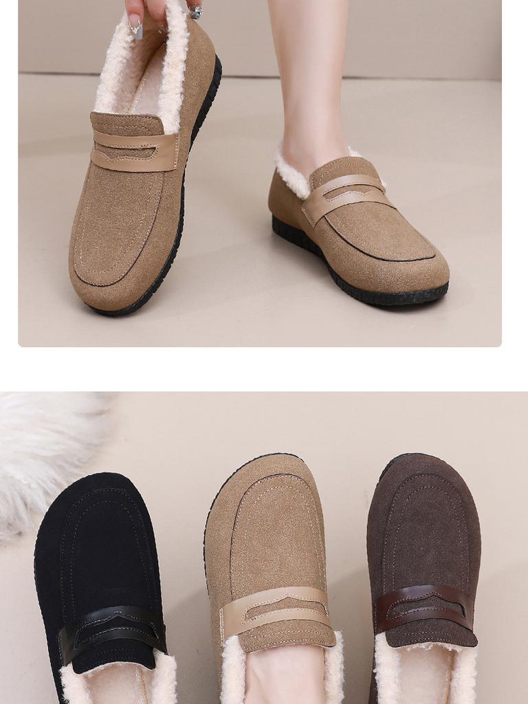 Women Shoes with Winter Velvet Cotton Shoes One Step On Warm and Non Slip for Mom Lightweight for Going Out 2025 New Flat Shoes