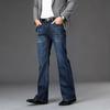 Men's Dark Blue Flare Jeans – Mid Rise Bootcut with 5-Pocket & Retro Style, Perfect for Casual Daily & Streetwear Fashion