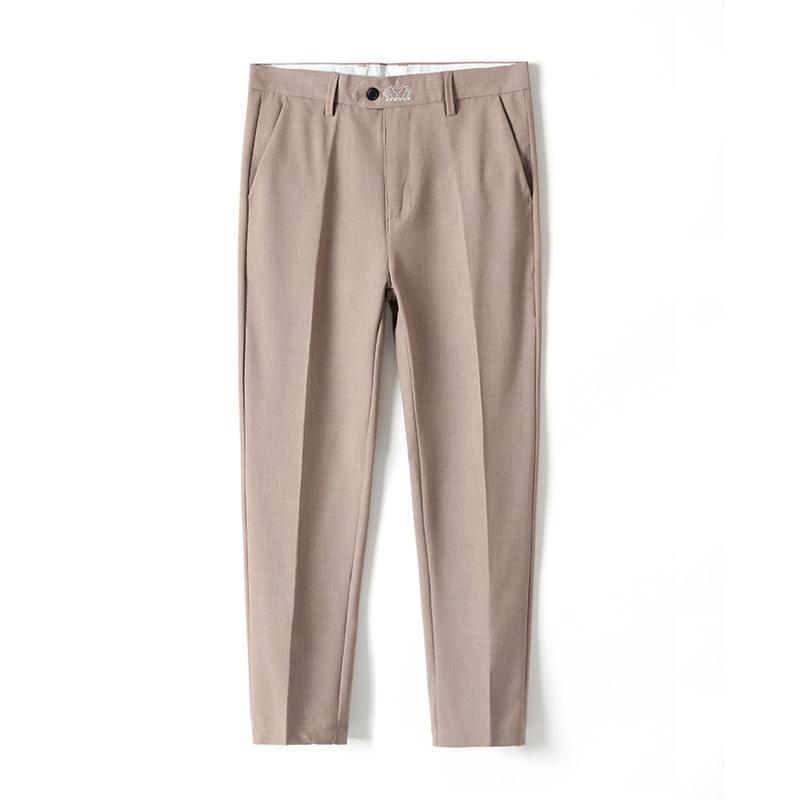 Spring and Summer New Men's Casual Trousers Korean Version of Slim Small Straight Small Trousers Fashion Elastic Trousers Male