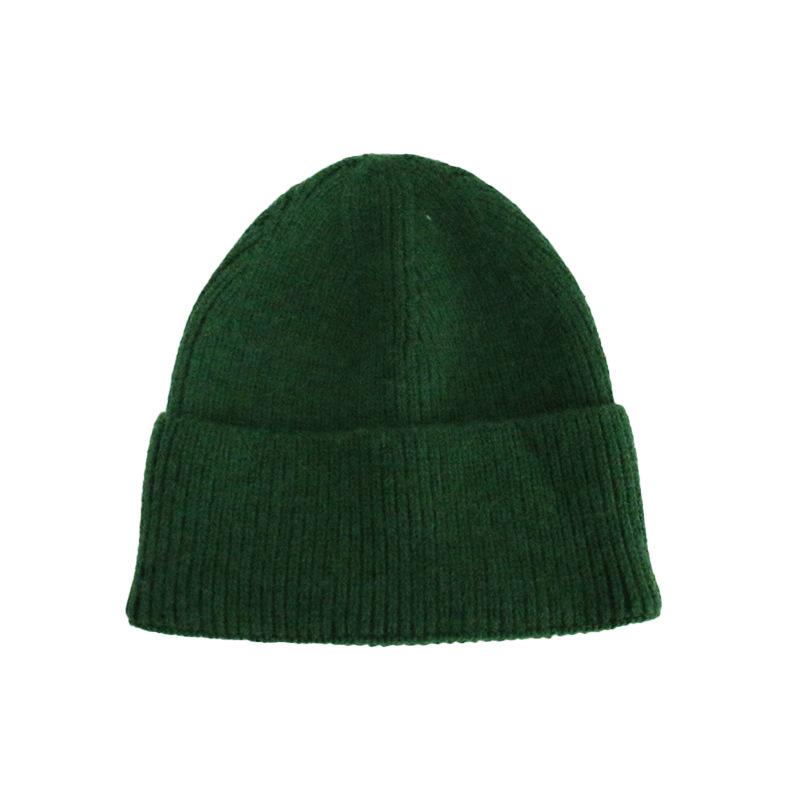 Wool Hat Women's Autumn and Winter Simple Solid Color Warm Hemming Thickened Pullover Cold Hat Men's Knitted Hat