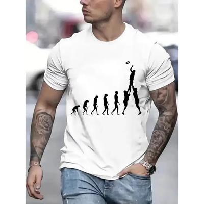 Rugby Evolution Novelty Funny T-Shirt Male Black Tops Tee Hipster Oversized T Shirt Men Sweatshirt Tees Fashion Harajuku Tshirts