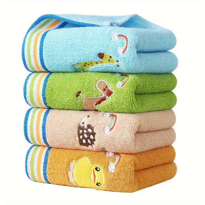 4pcs Cute Cartoon Animal Embroidered Small Towels, Soft Hand Towels Christmas Halloween Thanksgiving Valentine'S Day Easter Gift