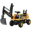 Ride-On Digger Excavator with Shovel, Steering Wheel, Rotatable Body, Adjustable Backrest, for Kids 1.5-3 Years, Yellow