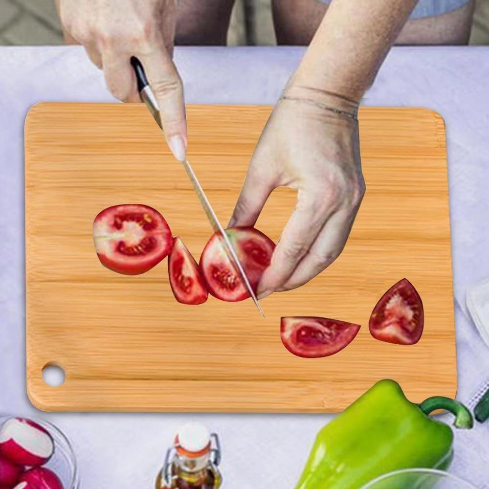 3PCS/SET Double-sided Bamboo Chopping Boards Rectangular Cheese Serving Board Cutting Board  Camping