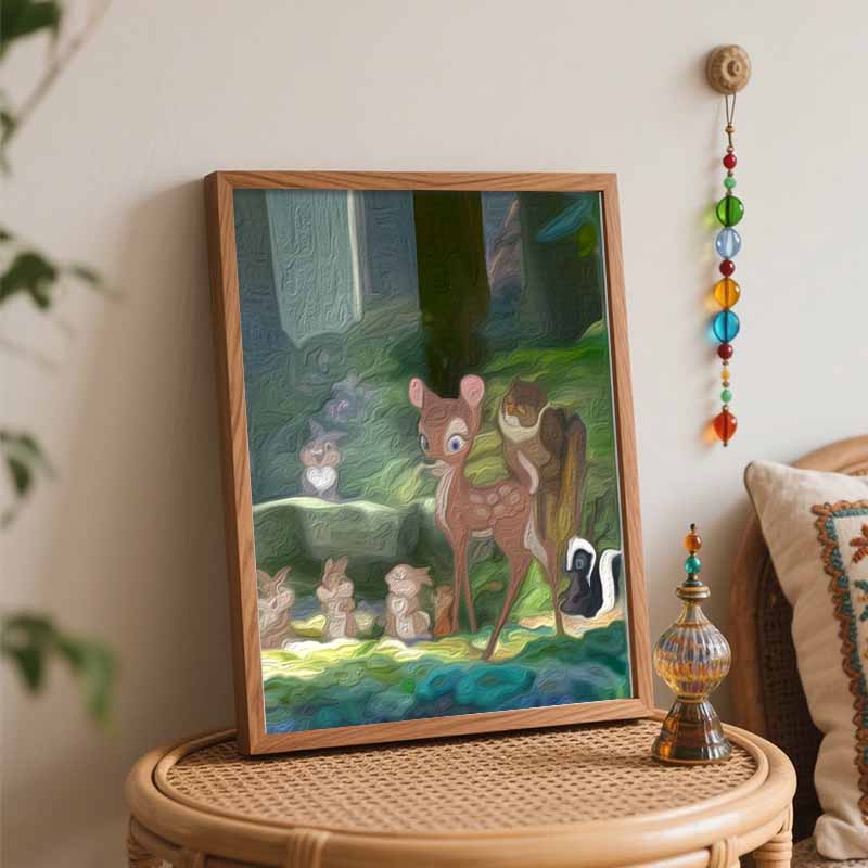 Disney Bambi Oil Painting Kit Painting Forest Friends Home Bedroom Wall Decor Gift