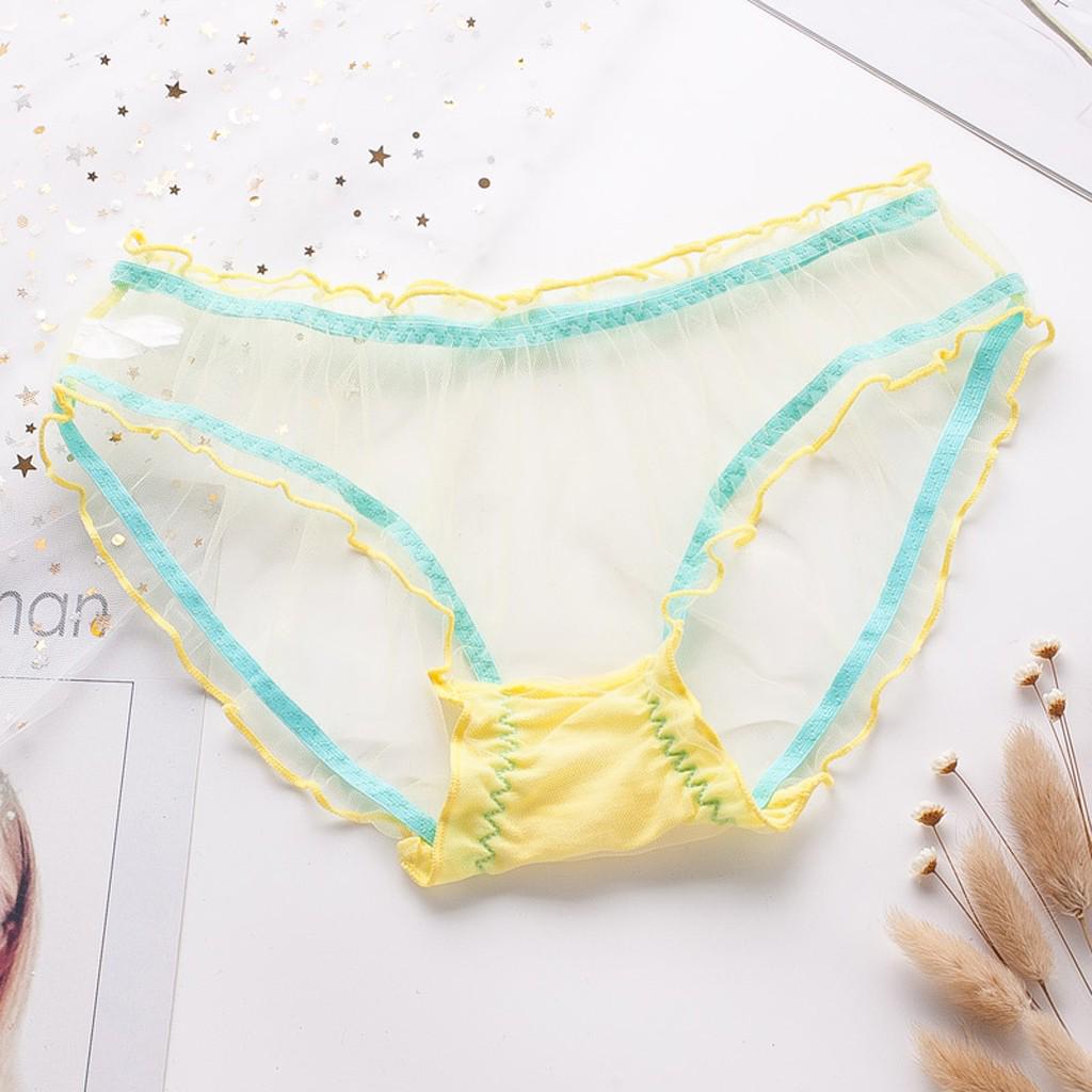 Female Personality Multicolor Transparent Mesh Sexy Lace Lingerie Ladies Panties
