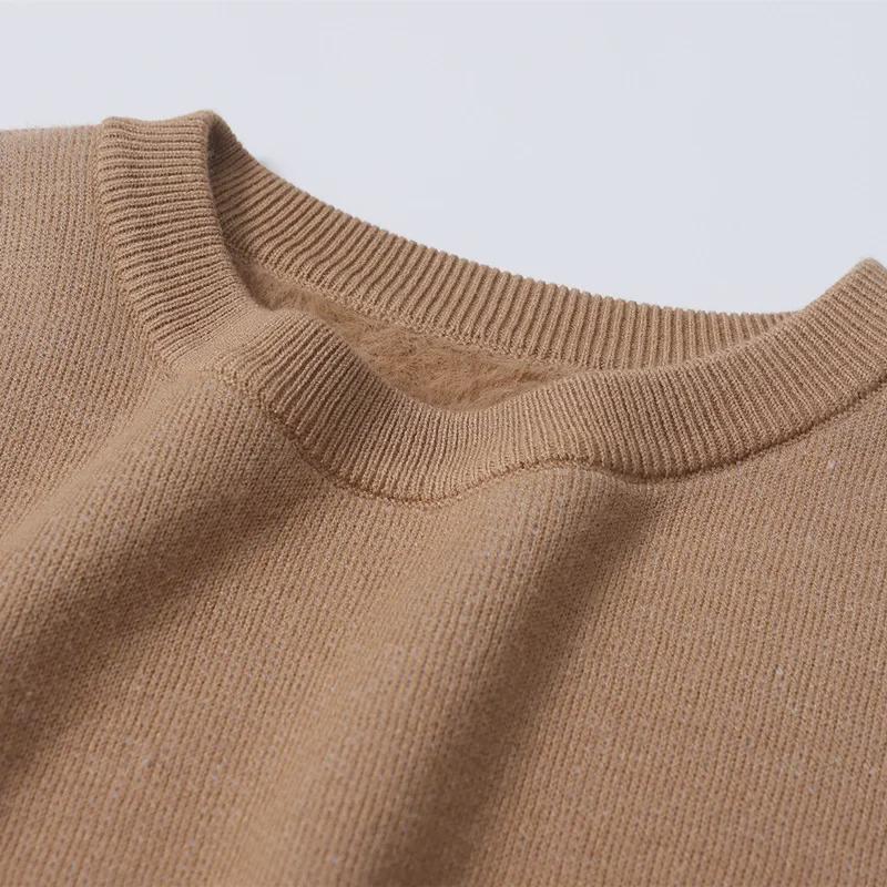Maglione Invernale da Uomo Collo Tondo in Pile Spesso - Caldo Pullover a Manica Lunga Lavorato a Maglia