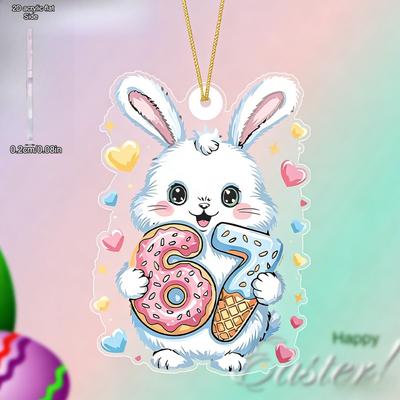 Acryl-Oster-Hängeornament mit entzückendem Osterhasenmuster | Einzigartig 67 Anhänger, Tropfen & Spitzen - Ideales Ostergeschenk für Freunde, Familie