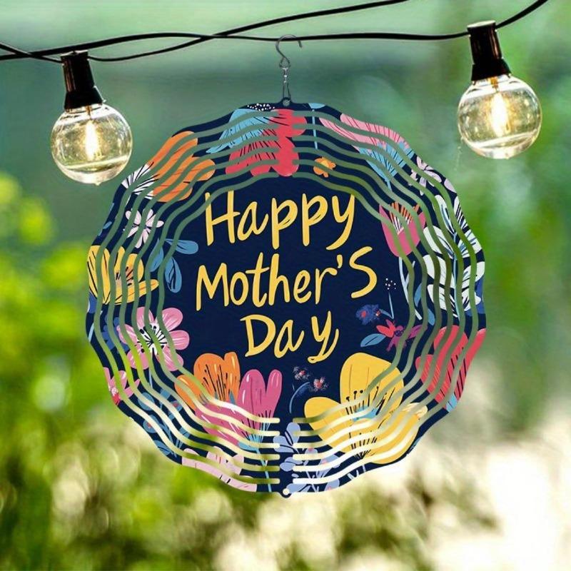 10 Zoll Hängender Windspinner mit 360-Grad-Haken für Balkon-Gartendekor Frühling Sommer Außendekoration