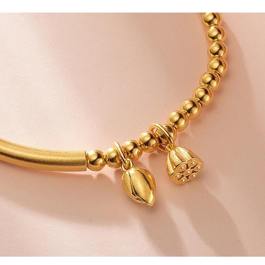 Elegant Gilded Brass Vietnamese Gold Women's Bracelet