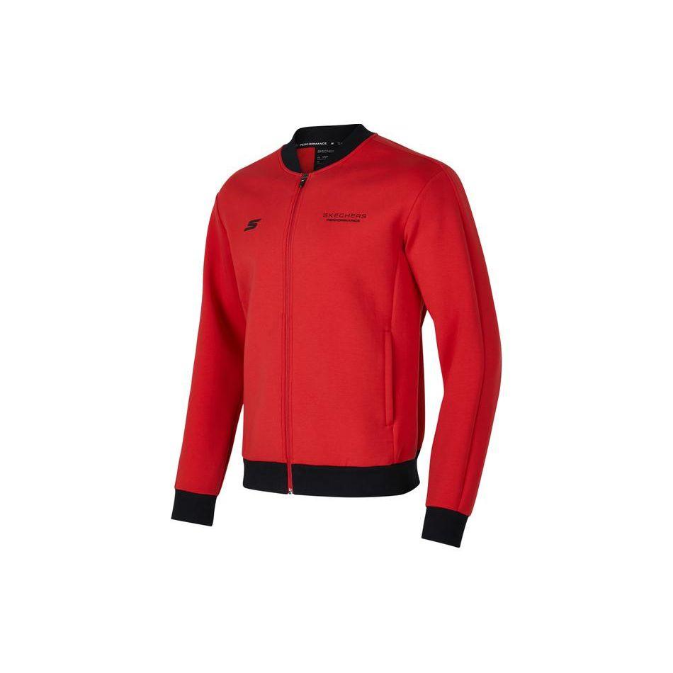 Skechers Letter Color Block Zip Knit Jacket Men Jackets Urban-Red P423M096-03BW S