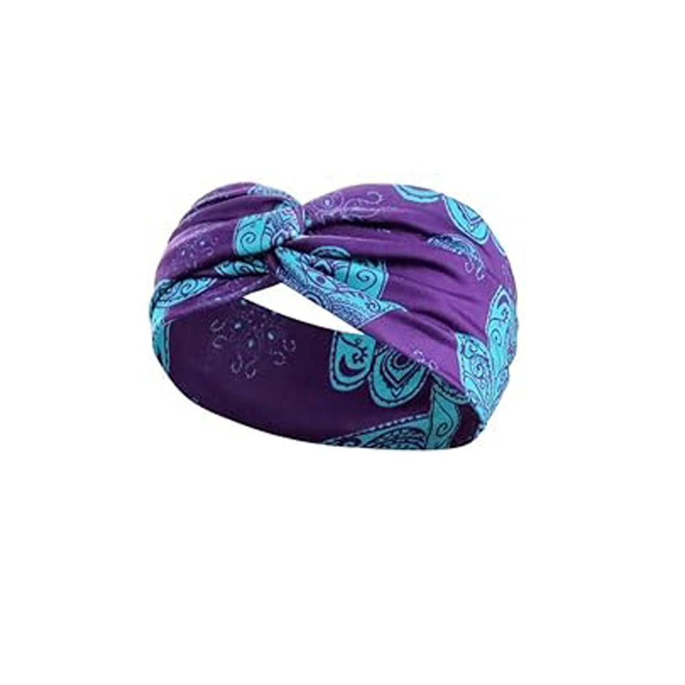 Cashew Flower Headband Sports Running Bohemian Face Wash Makeup Headband Cross Wide-brimmed Headband for Women