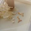 Strong light natural pearl earrings mermaid tail, a two-wear temperament zircon dolphin fish tail earrings s925 pins