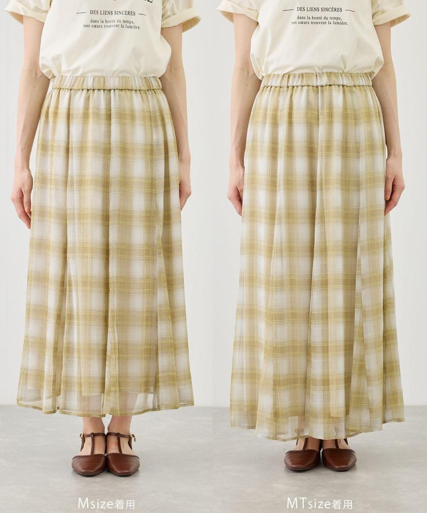 Rope Picnic Sheer Check Skirt for Women GDC16190 Chromine M (01)
