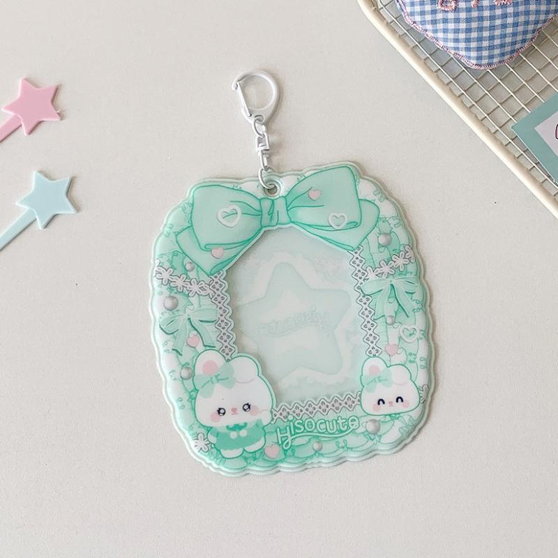 Kawaii PVC Photo Frame for 3 Inch Kpop Idol Card Colorful Bow Knot Photocard Holder Anime Character Card Sleeves Wholesales