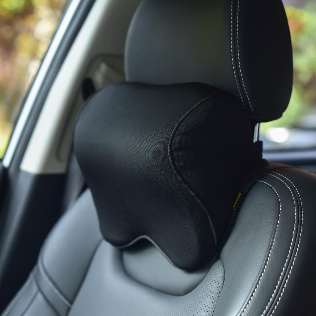 Aoomiya Neck Car Memory Foam Neck Pillow for Car Gaming Cervical Support Pad, Cushion, Driving, Travel, Camping, Driving, Chairs, (Black)