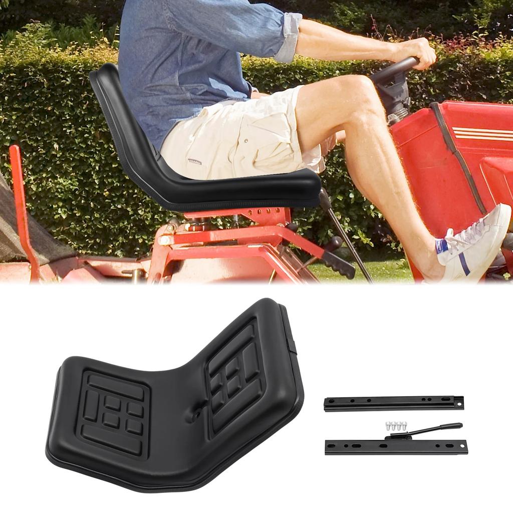 Schwarzer Premium-Traktorsitz, Verschleißfest, mit Ablaufloch, Geeignet für Mähdrescher, Rasenmäher, Gabelstapler und Bagger