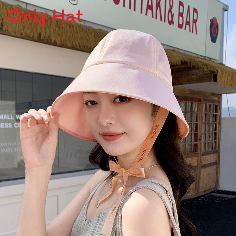 Summer Womens Wide Brim Sun Hat With Adjustable Ties For Face Sun Protection Casual Style