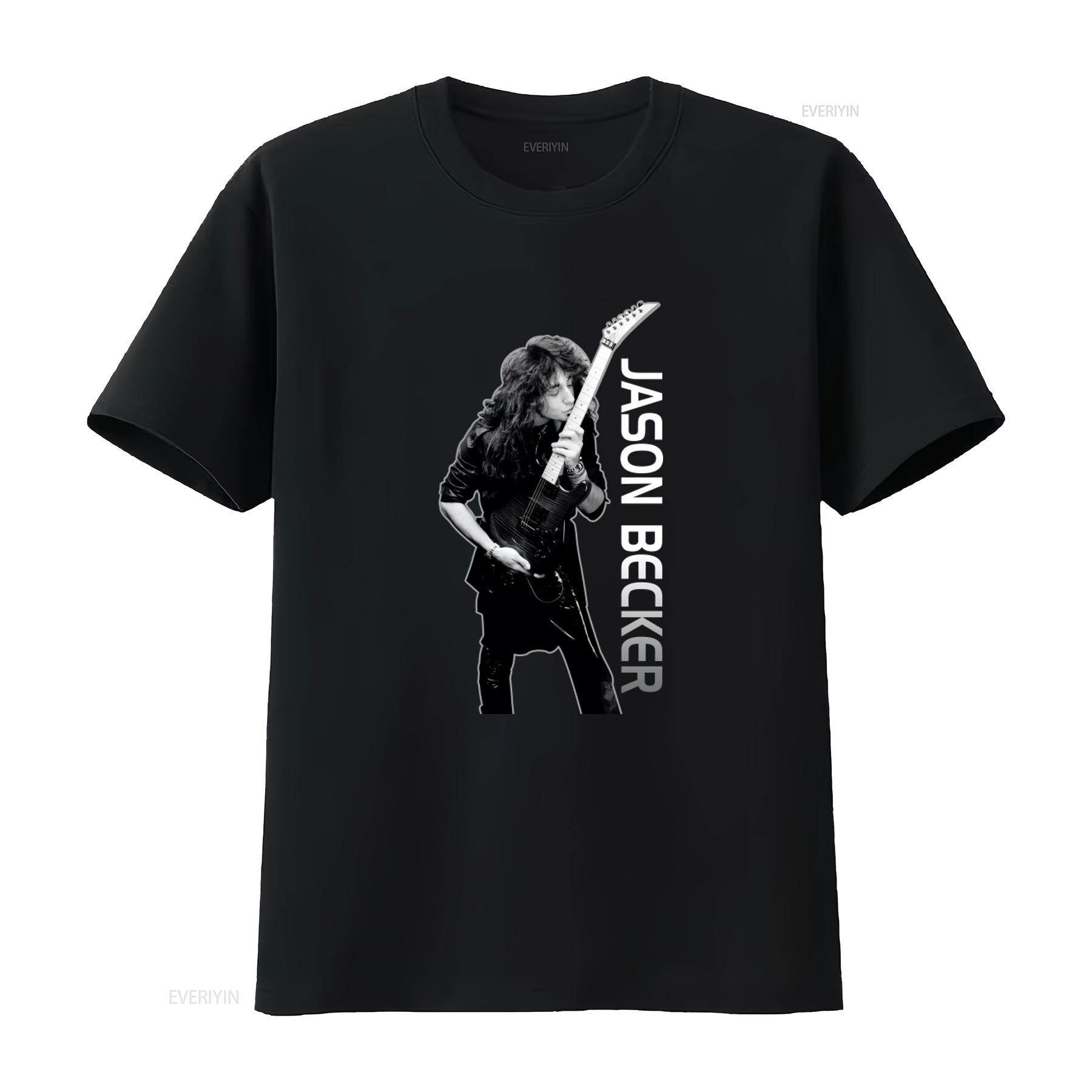 

Jason Becker Guitar Kiss Music Mens Black T Shirt Rock Style Print vintage Washed graphic Comfortable streetwear Unisex 4XL