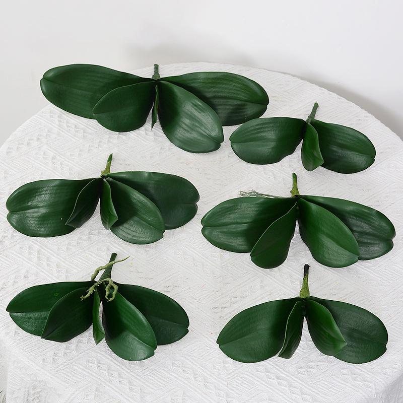 Simulation Phalaenopsis Leaf Artificial Plants Soft Rubber Phalaenopsis Leaf for Flowers Garden Bonsai Decor