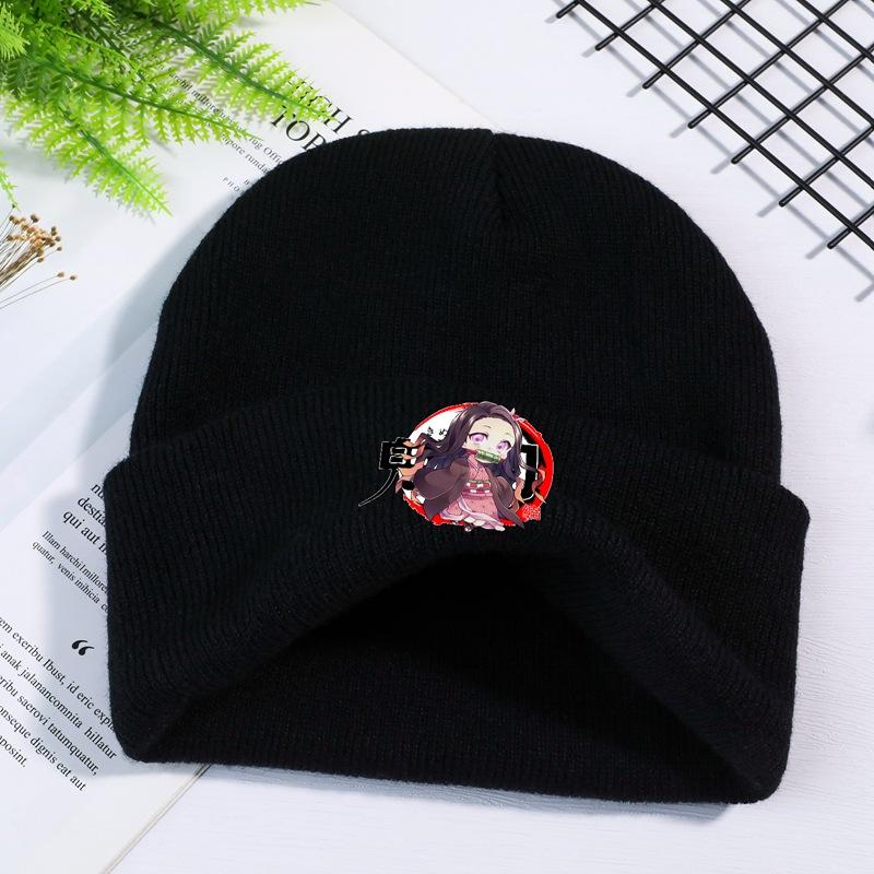 Anime Demon Slayer Czapka Zimowa Dzianinowa Kimetsu No Yaiba Hashira Giyuu Unisex Bawełniana Akcesoria Zimowa Ciepła Czapka