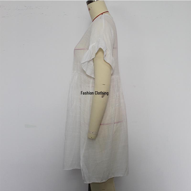 Cross-border Sun Protection Ruffle Cuff See-through Bikini Cover-up Dress