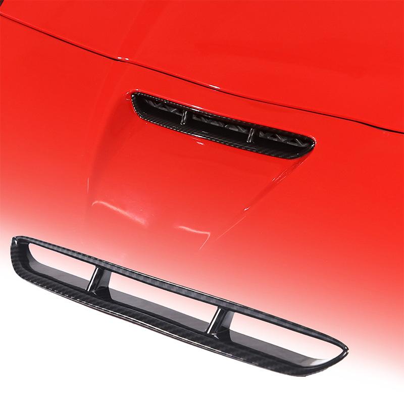 For Chevrolet Corvette C6 2005-2013ABS Carbon Fiber Car Hood Front Air Port Decorative Frame Car Accessories nero
