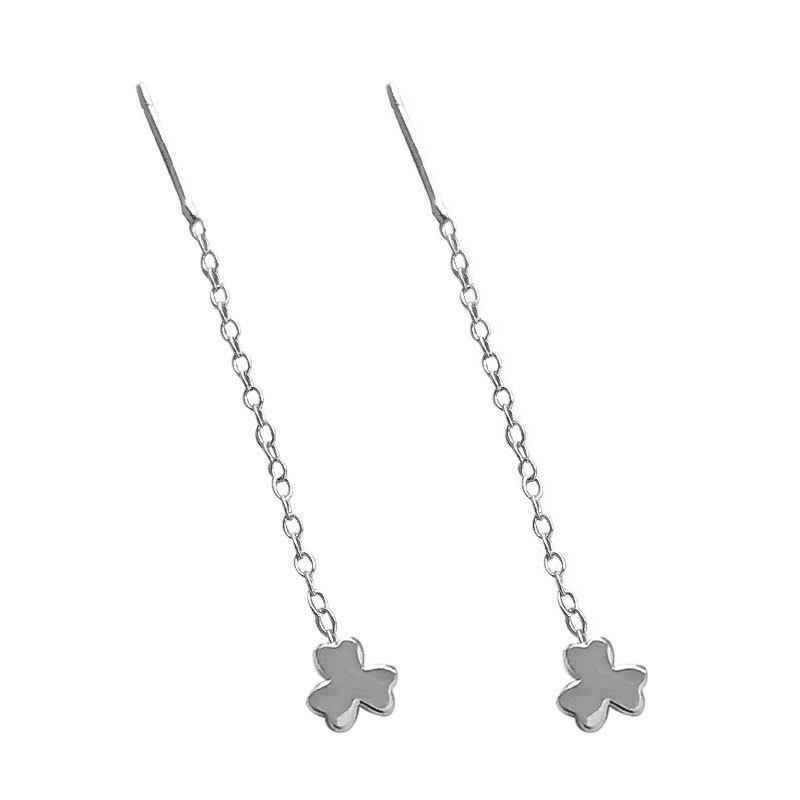 Three-leaf Clover Love Star Ear Cable Temperament Medium-length Style To Modify The Face Shape Simple Design