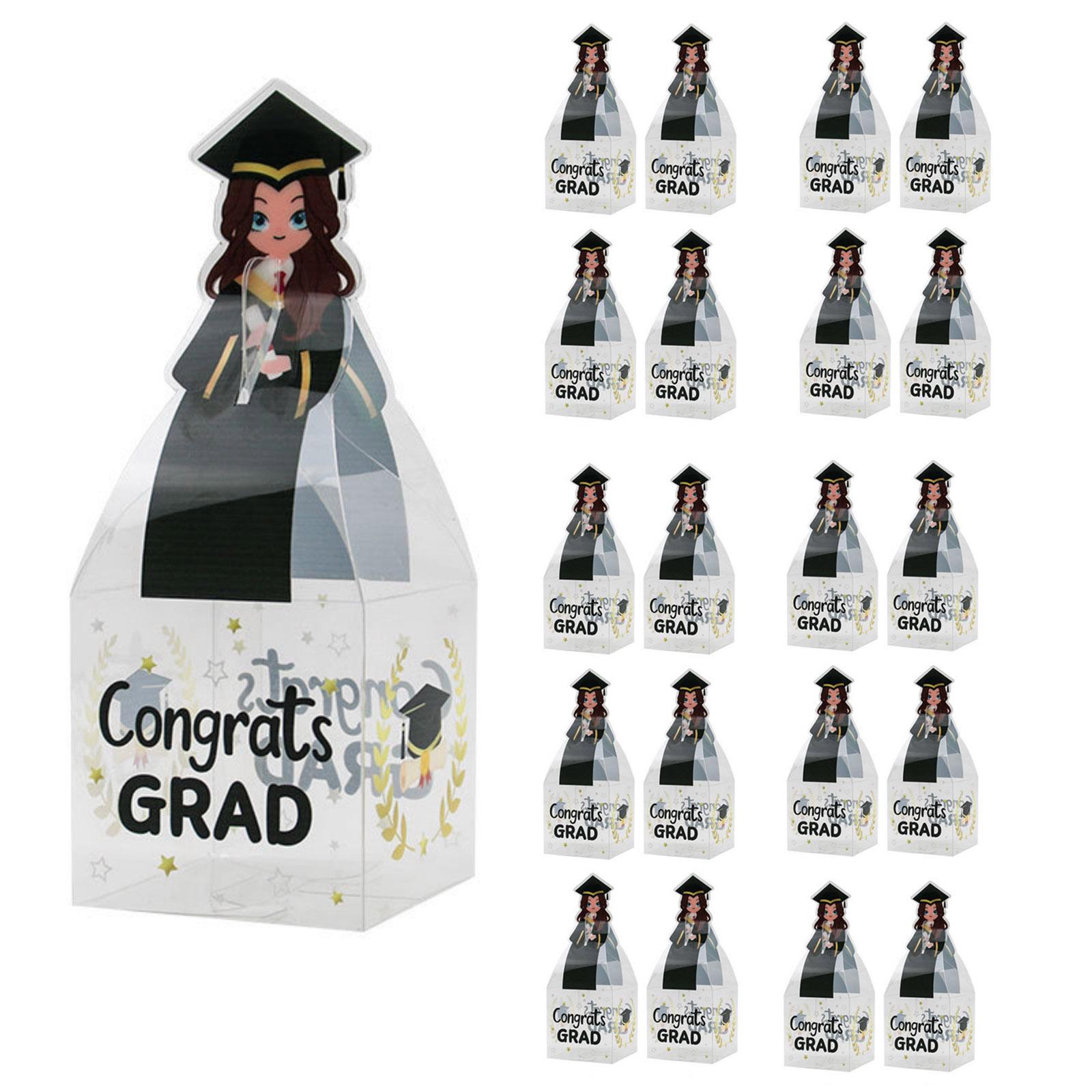 

Graduation Party Favor Boxes with Graduation Cap and Gown Design Congrats Grad Print for Graduation Celebrations and Events One Size