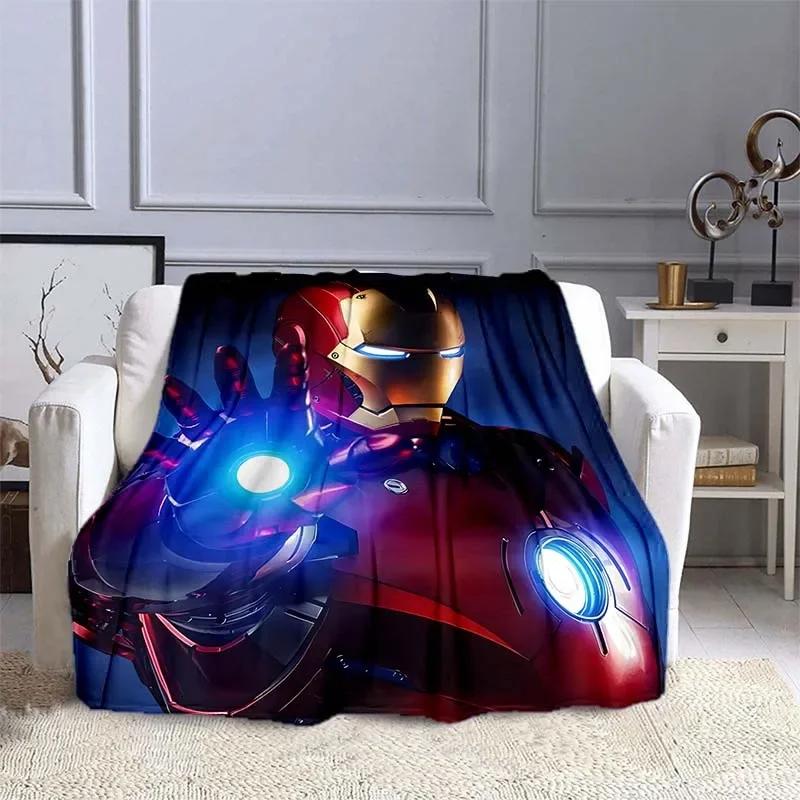 Iron Man Printed Blanket Children Adult Blanket Soft and Warm Bedding for Bed Sofa Outdoor Travel Cover Blanket