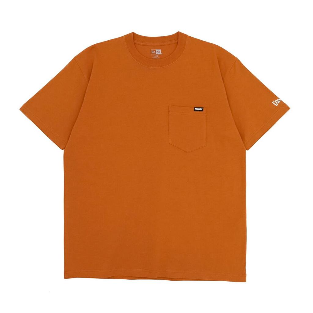 New Era Short Sleeve Pocket Rust Orange M Cotton Pocket Tee Mini Brand Logo T-Shirt