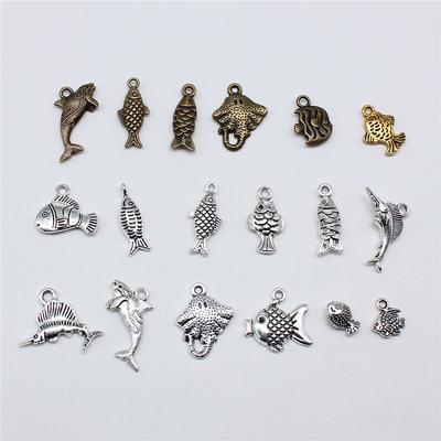 20pcs Fish Charms Antique Bronze Silver Color Pendants DIY Crafts Making Findings Handmade Tibetan Jewelry For Jewelry Making