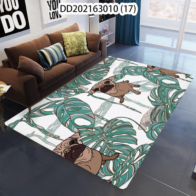 Green Plants Leaves Animals Large Rugs Carpets Living Room Bedroom Decorative Floor Mats Anti -Slip Washable Table Mats Alfombra