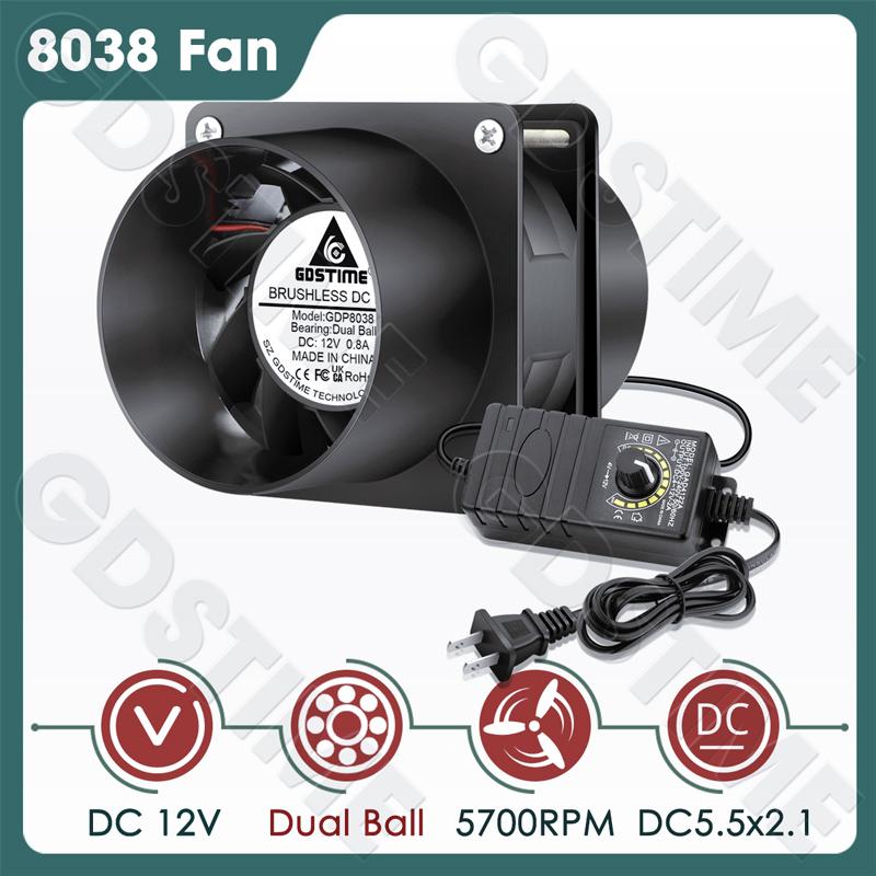 Smoke Absorber Fume Extractor 12V 220V Adjustable Speed Fan 80MM 120MM Pipe Duct Exhuast Fan for Kitchen Exhaust and Electronics